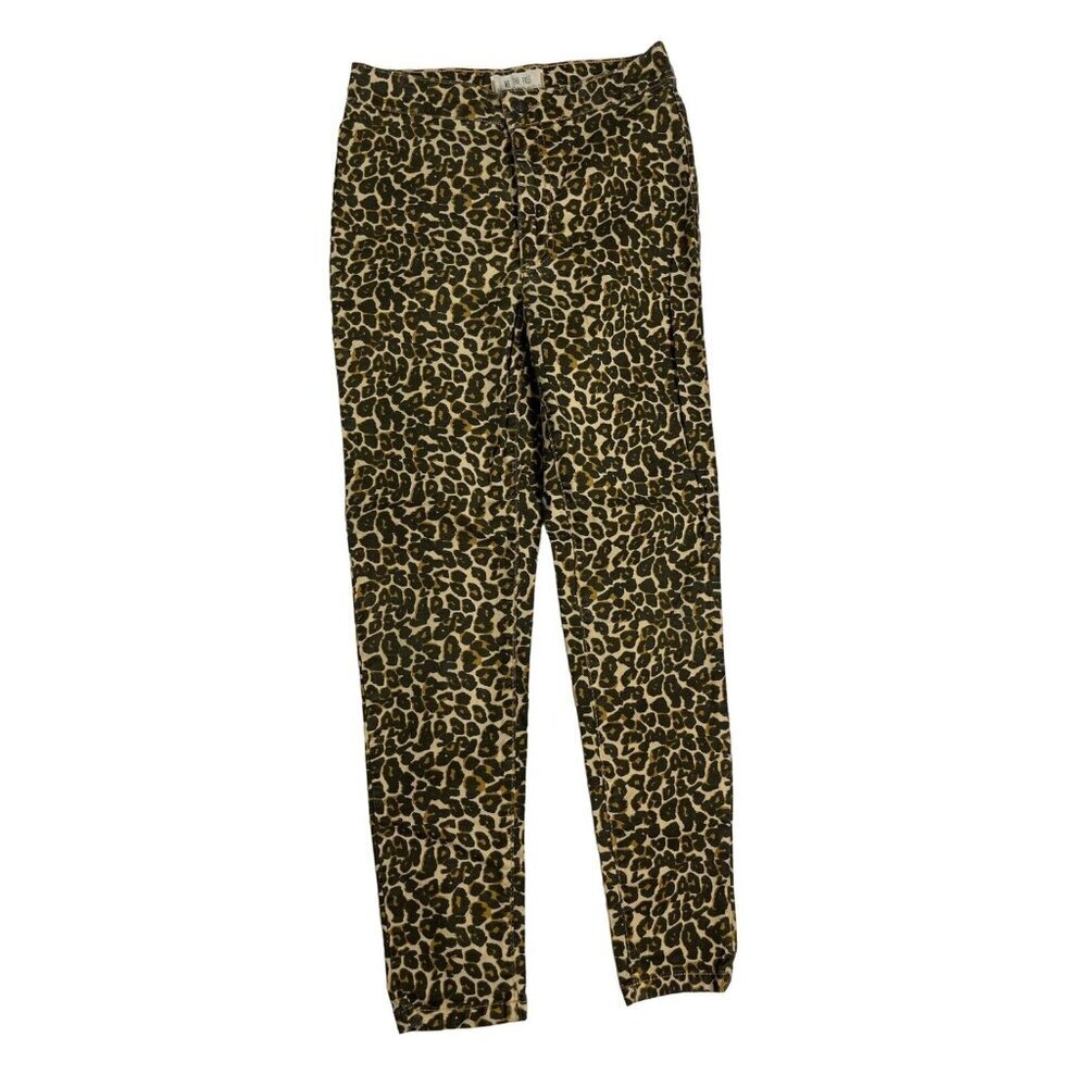 We The Free Leopard Print Skinny Free People Jeans High Rise Brown Black Size 27